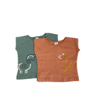 3-6M Orange & Green Batwing T Shirts - Tiny Tots