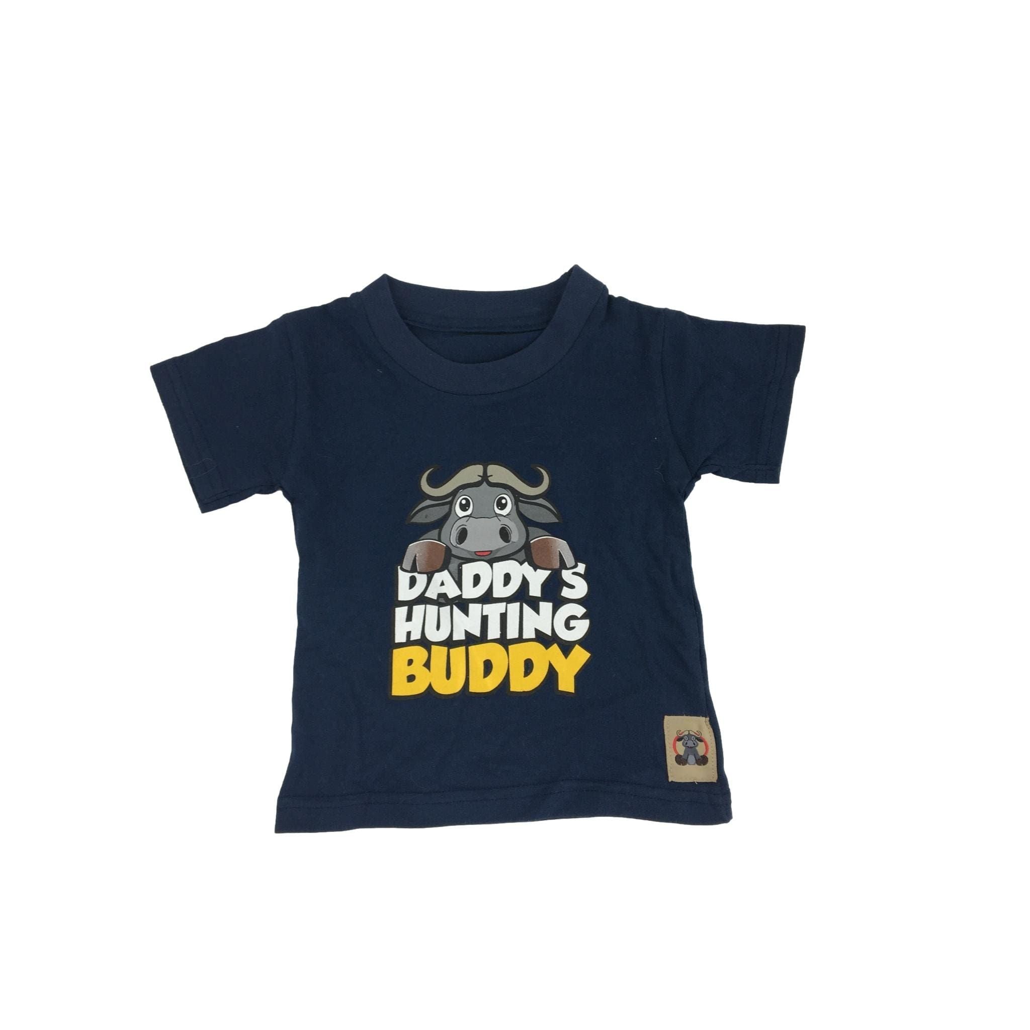 3-6M Navy Blue " Daddy's Hunting Buddy" T Shirt - Buffy