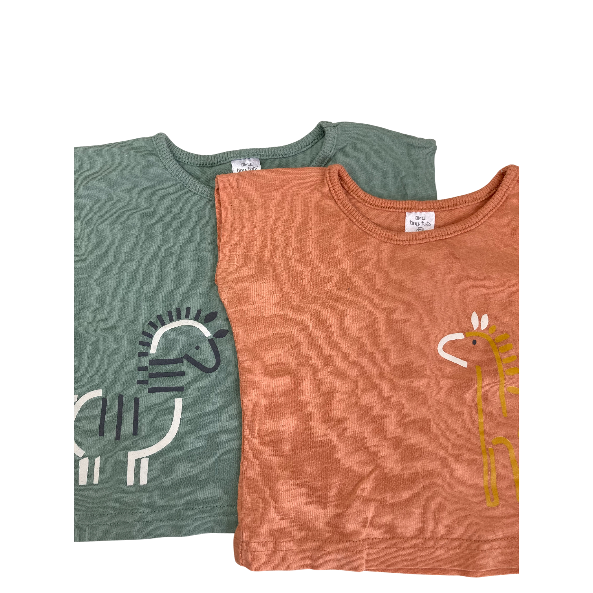 3-6M Orange & Green Batwing T Shirts - Tiny Tots