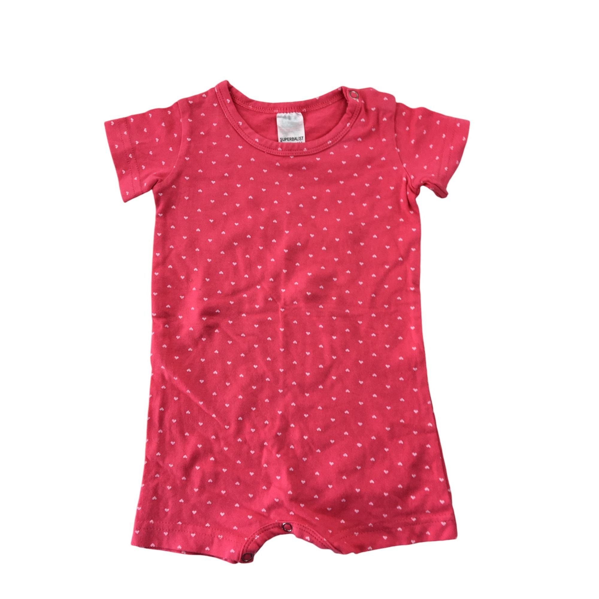 0-3M Pink & White Heart Romper - Superbalist