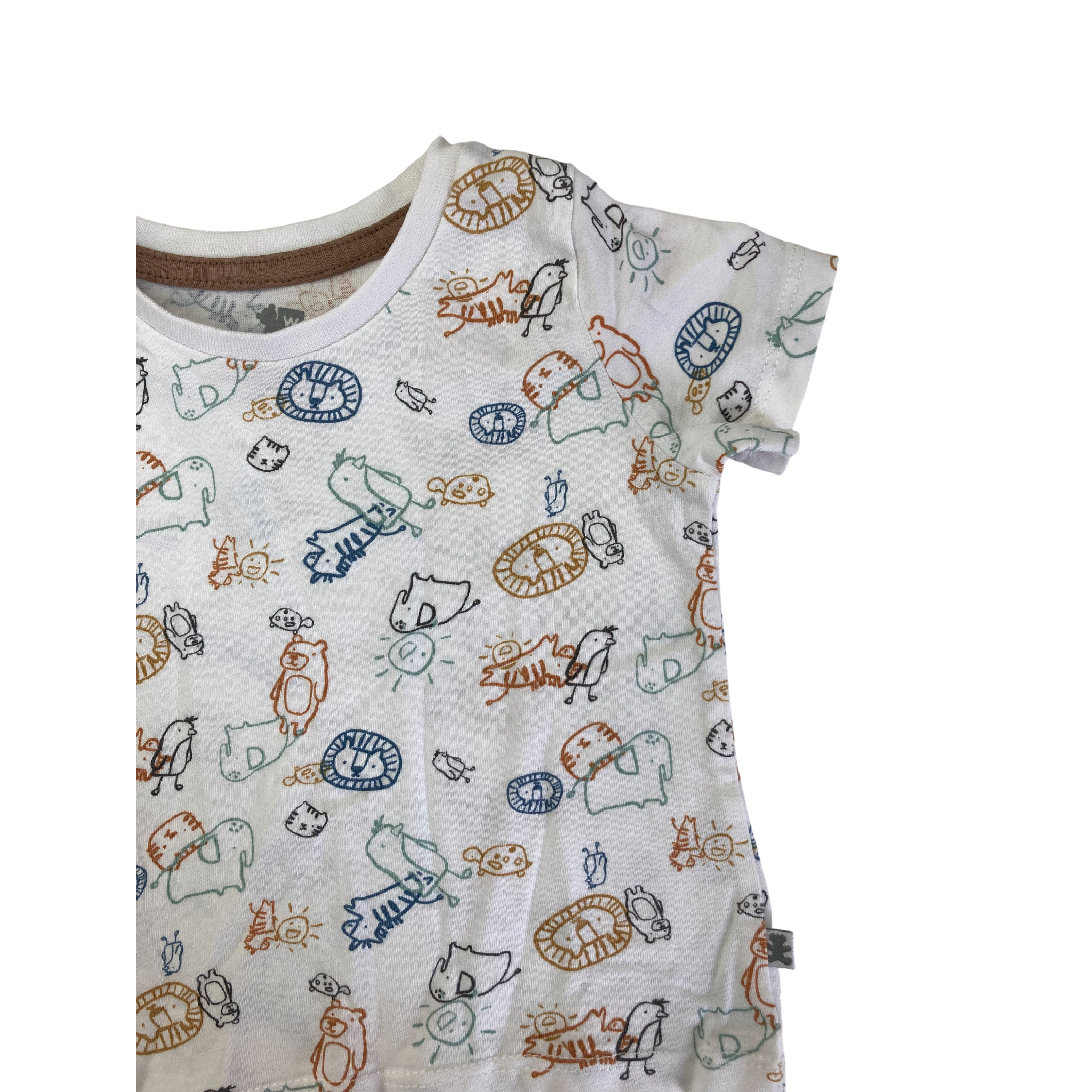 3-6M White Animal T Shirt - Woolworths