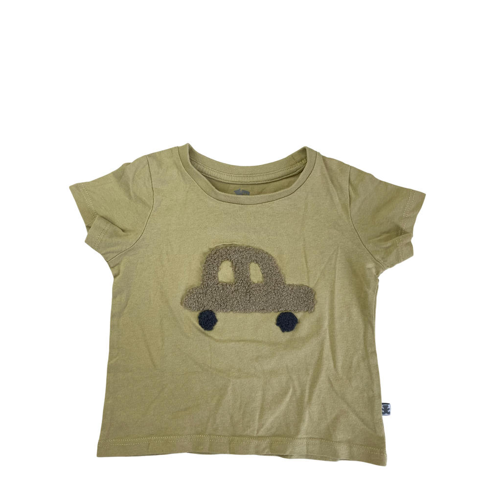3-6M Lime Green Tufted Car T Shirt - Woolworths