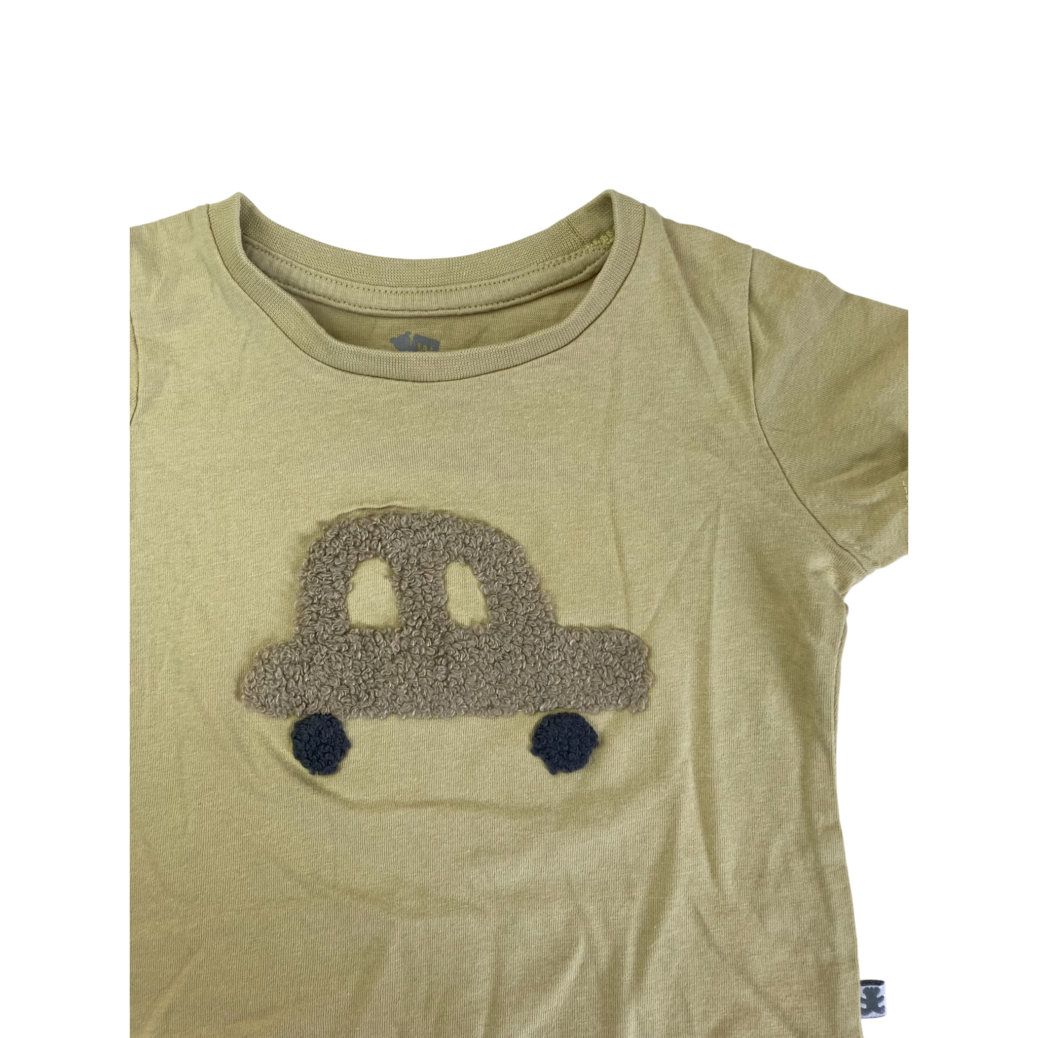 3-6M Lime Green Tufted Car T Shirt - Woolworths