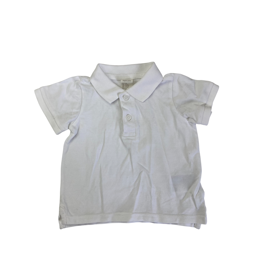 UK 4-6M White Organic Cotton Golfer Top - H&M