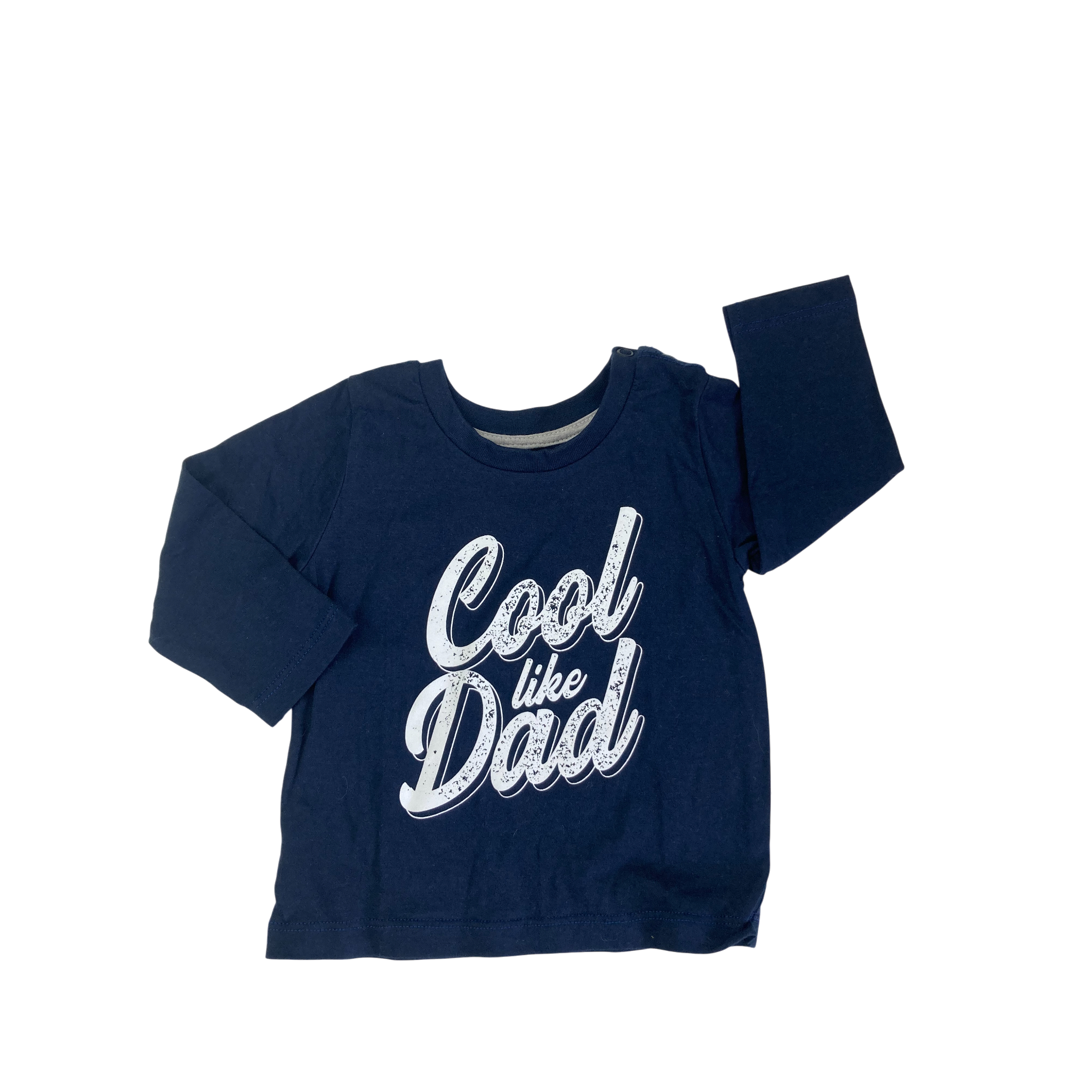 3-6M Navy Blue & White "Cool Like Dad" Long Sleeve T Shirt - Woolworths