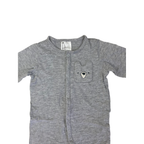 UK 6-9M Grey Melange Snap Onesie - H&M