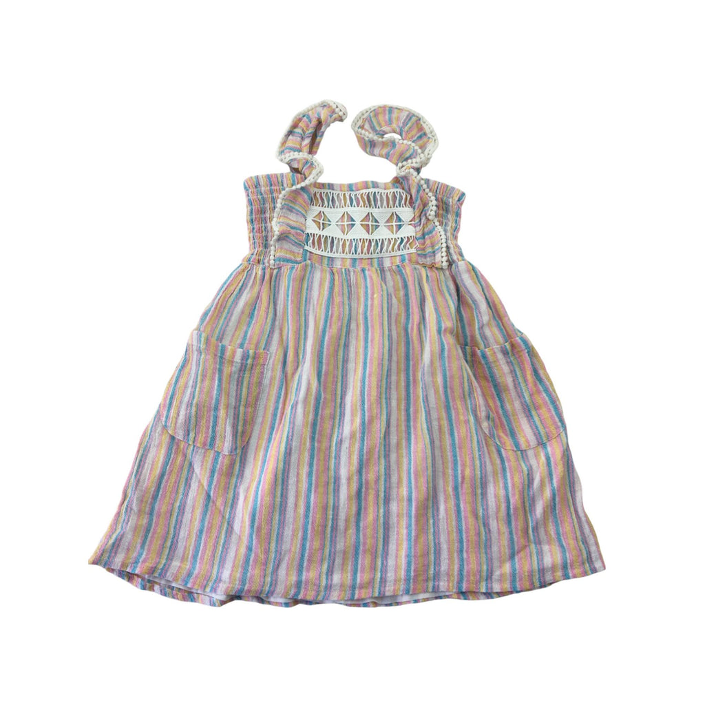 1Y Pastel Stripe Frill Strap Dress - Cotton On