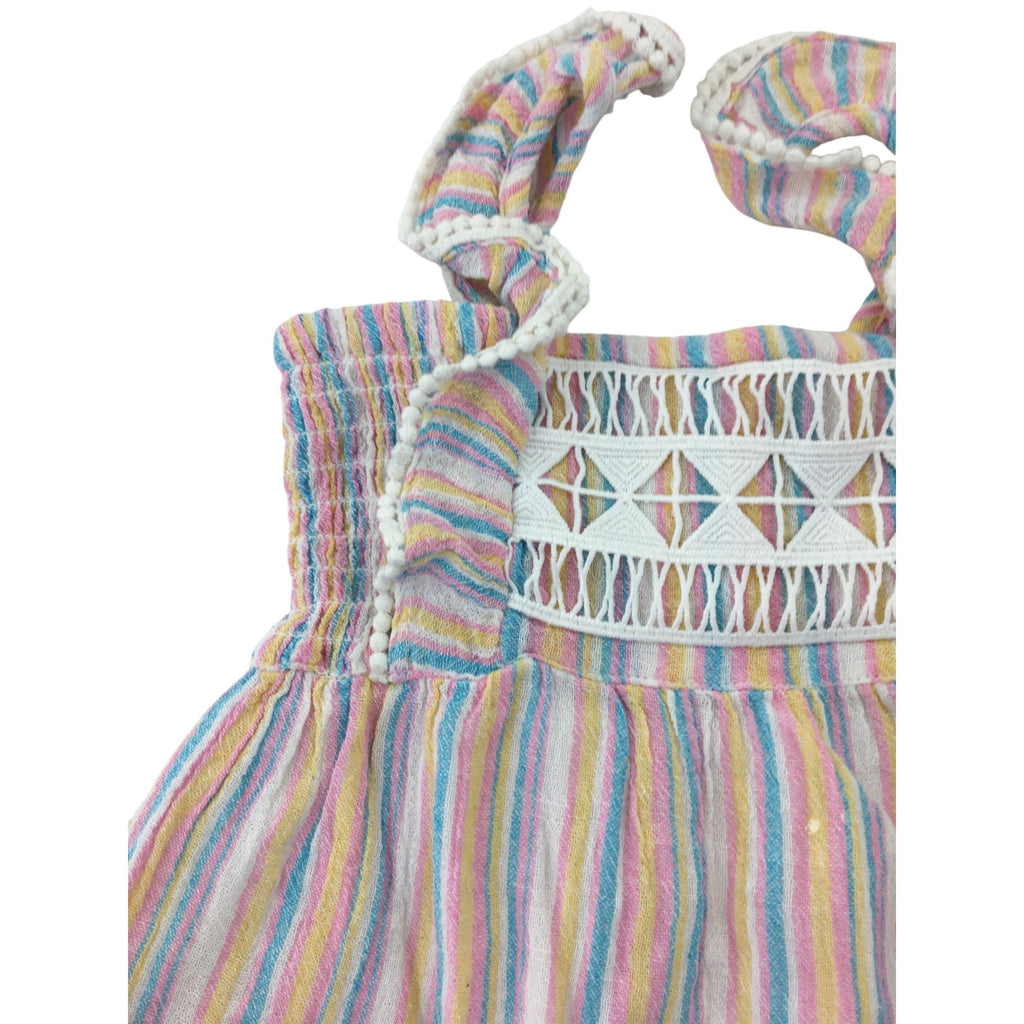 1Y Pastel Stripe Frill Strap Dress - Cotton On