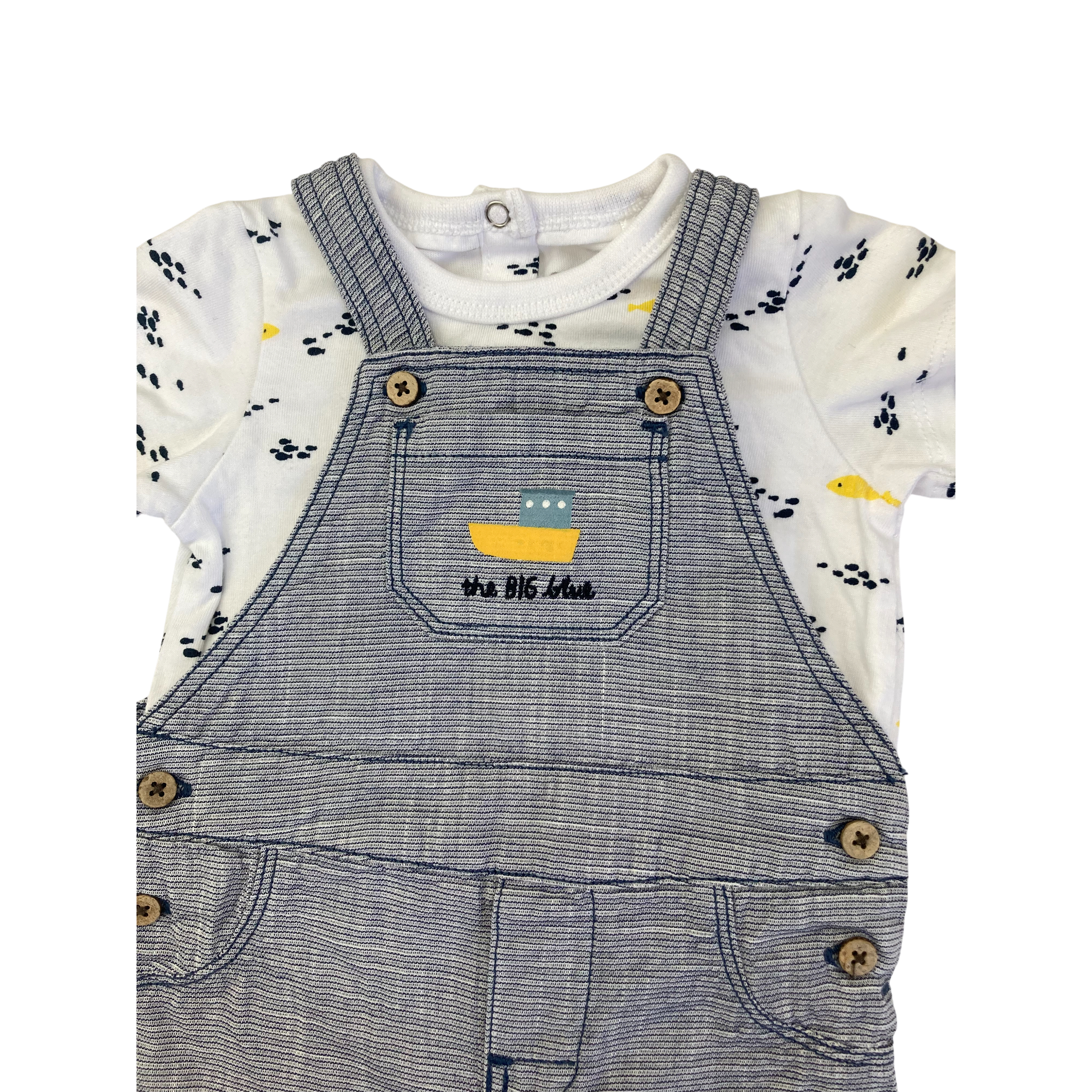 3M Blue Chambray Dungaree & Nautical T Shirt - Orchestra