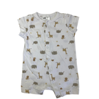 UK 2-4M White Animal Snap Romper - H&M
