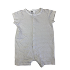 UK 2-4M White & Beige Stripe Snap Romper - H&M