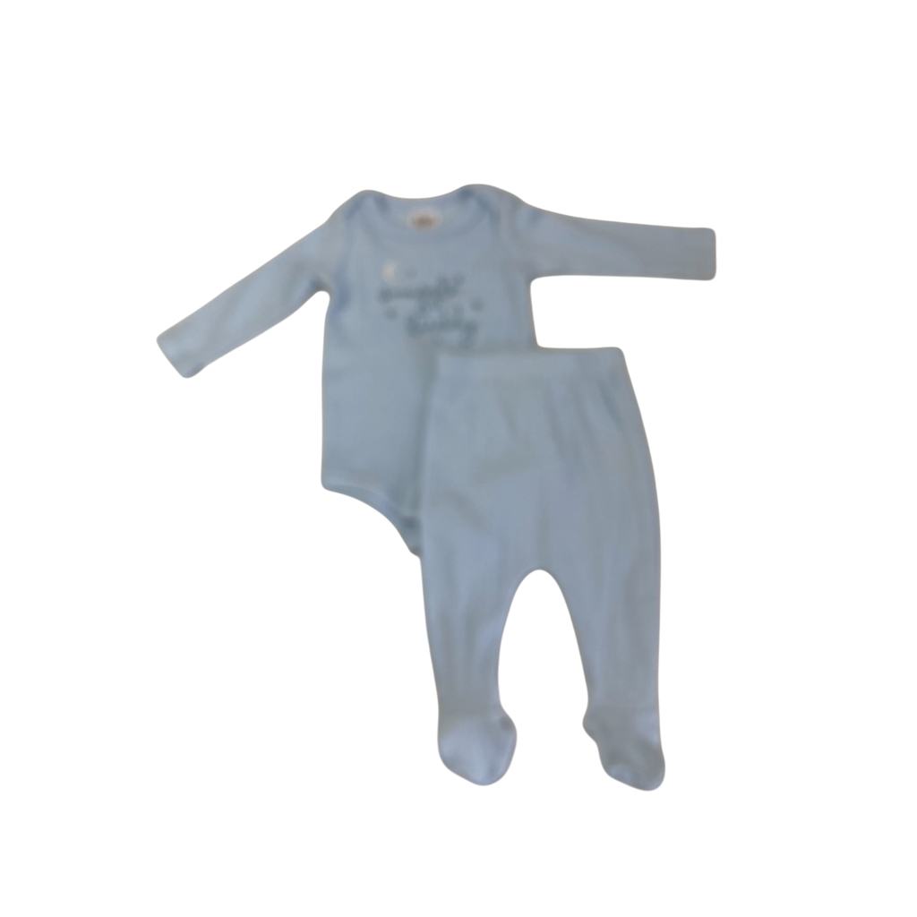 0-3M Light Blue Sleep Bodysuit & Leggings - Cotton On