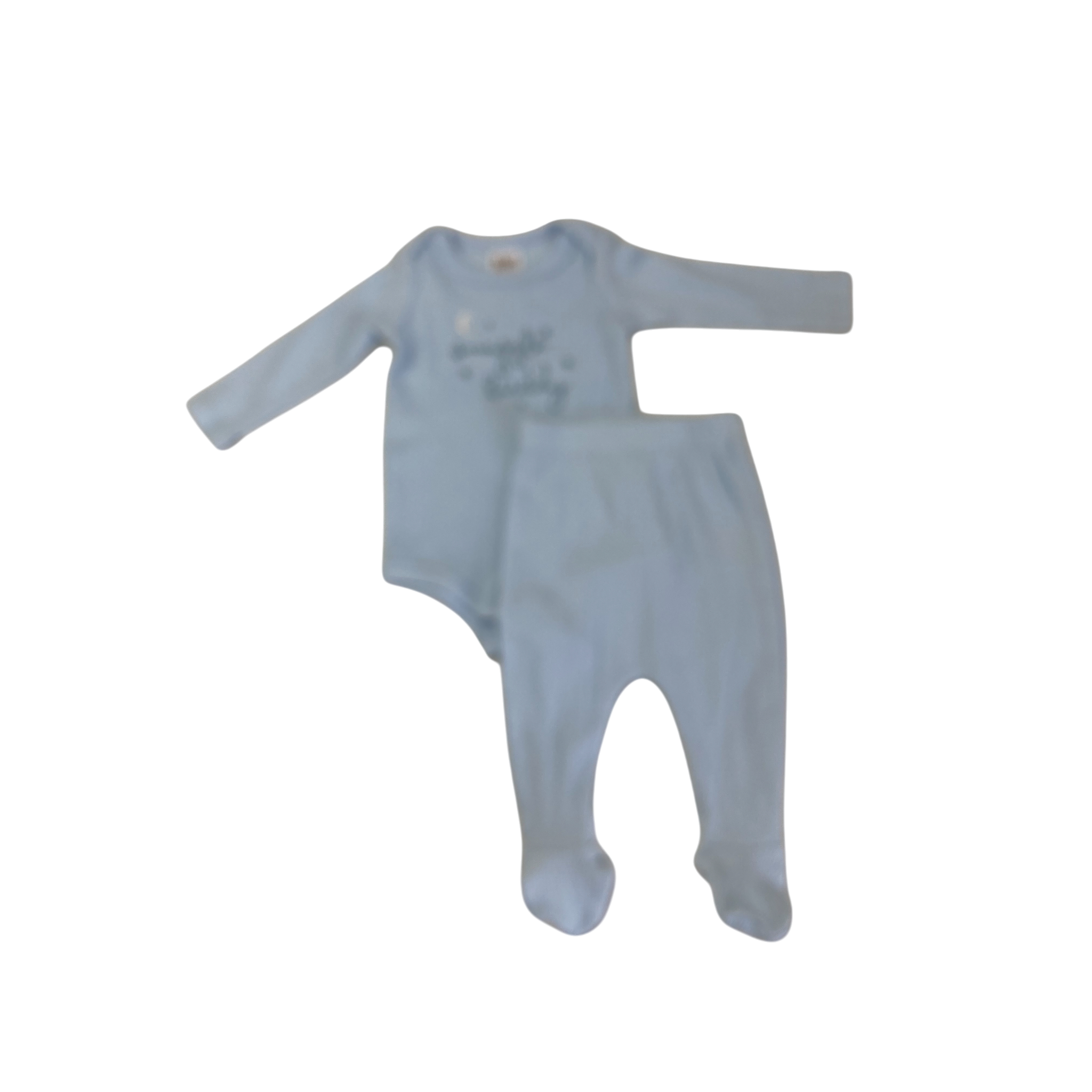 0-3M Light Blue Sleep Bodysuit & Leggings - Cotton On