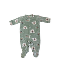 Newborn Mint Green Velour Bear Snap Onesie - Woolworths