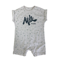 3-6M Cream & Mint "Milk" Batwing Romper - Woolworths