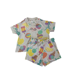 UK 4-6M Beige Pastel Summer Print Set - H&M