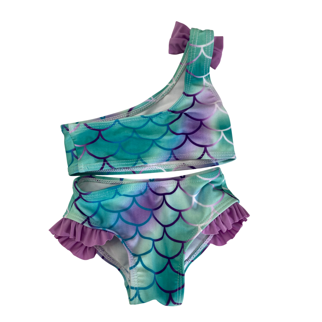 6M Green & Purple Mermaid Bikini - Shein