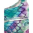 6M Green & Purple Mermaid Bikini - Shein