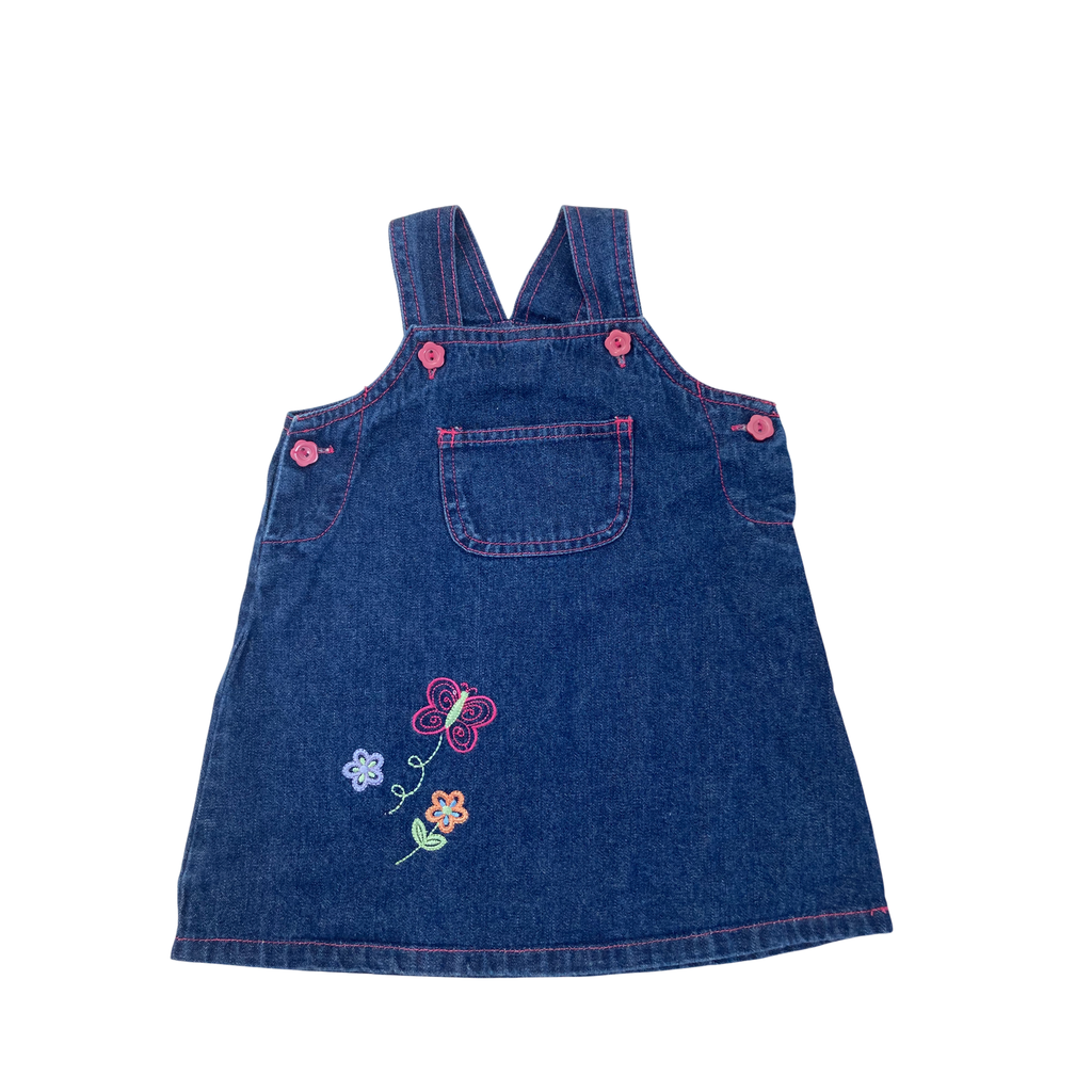 12-18M Dark Blue Denim Dungaree Dress - Jolly Tots