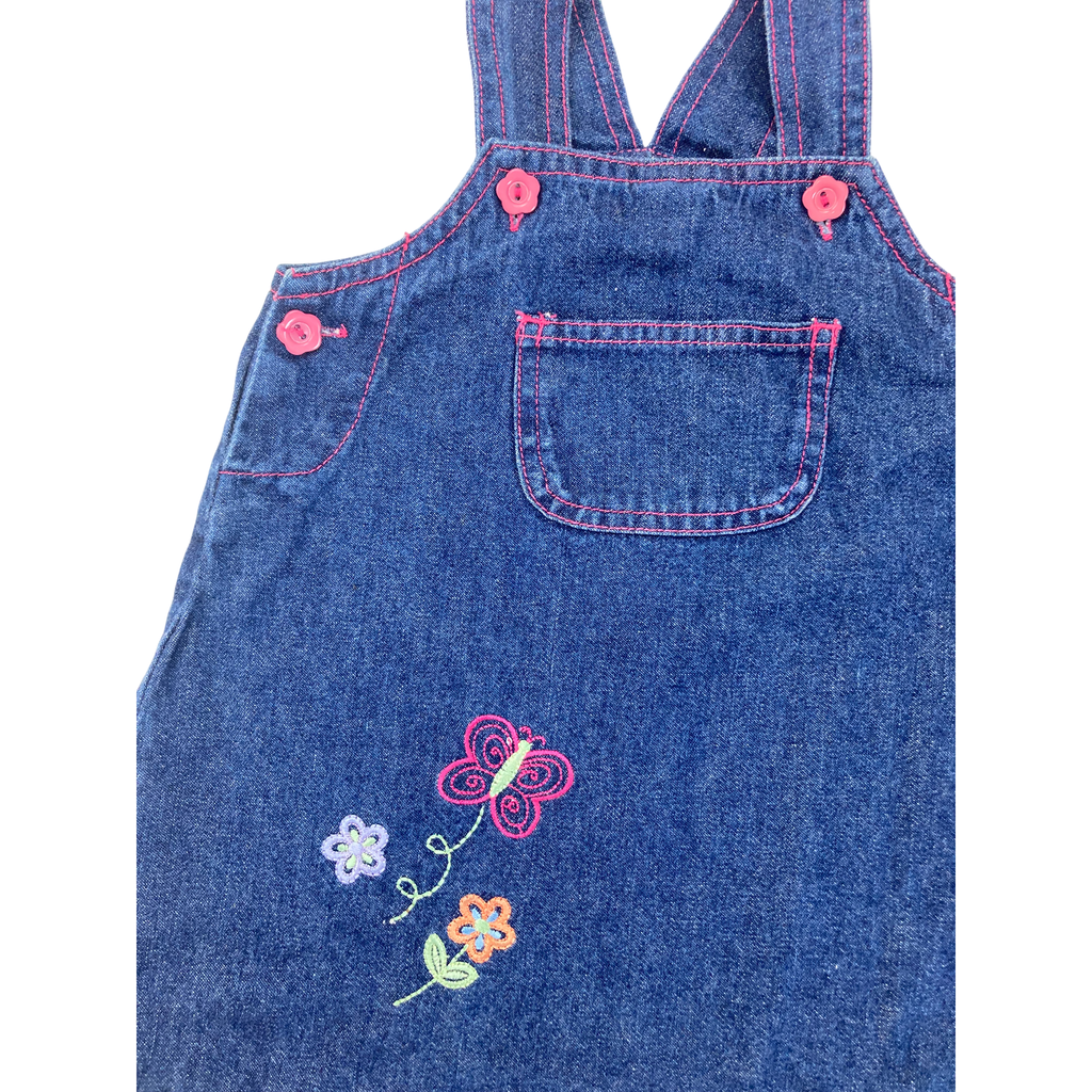 12-18M Dark Blue Denim Dungaree Dress - Jolly Tots