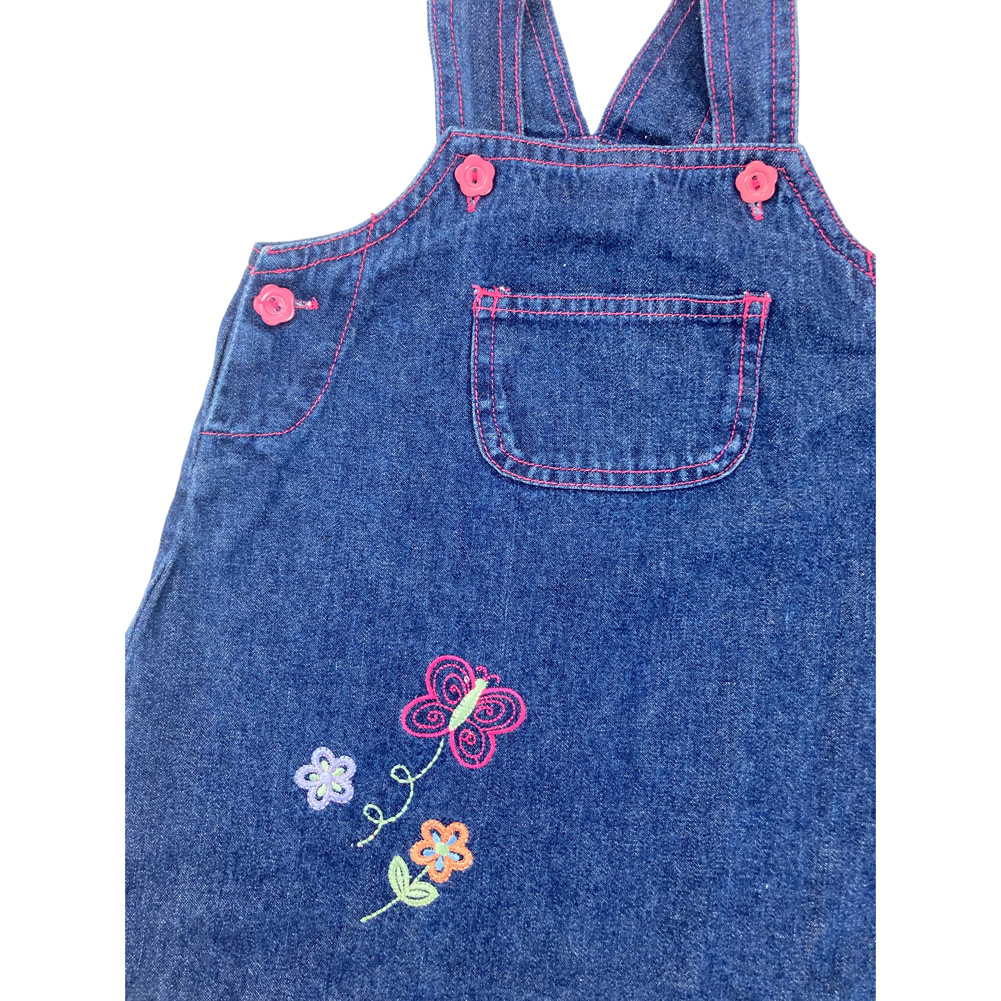 12-18M Dark Blue Denim Dungaree Dress - Jolly Tots