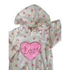 0-3M Cream & Pink Heart Fleece Hoodie - Little Hero