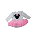 3M White & Pink Tulle Minnie Mouse Romper