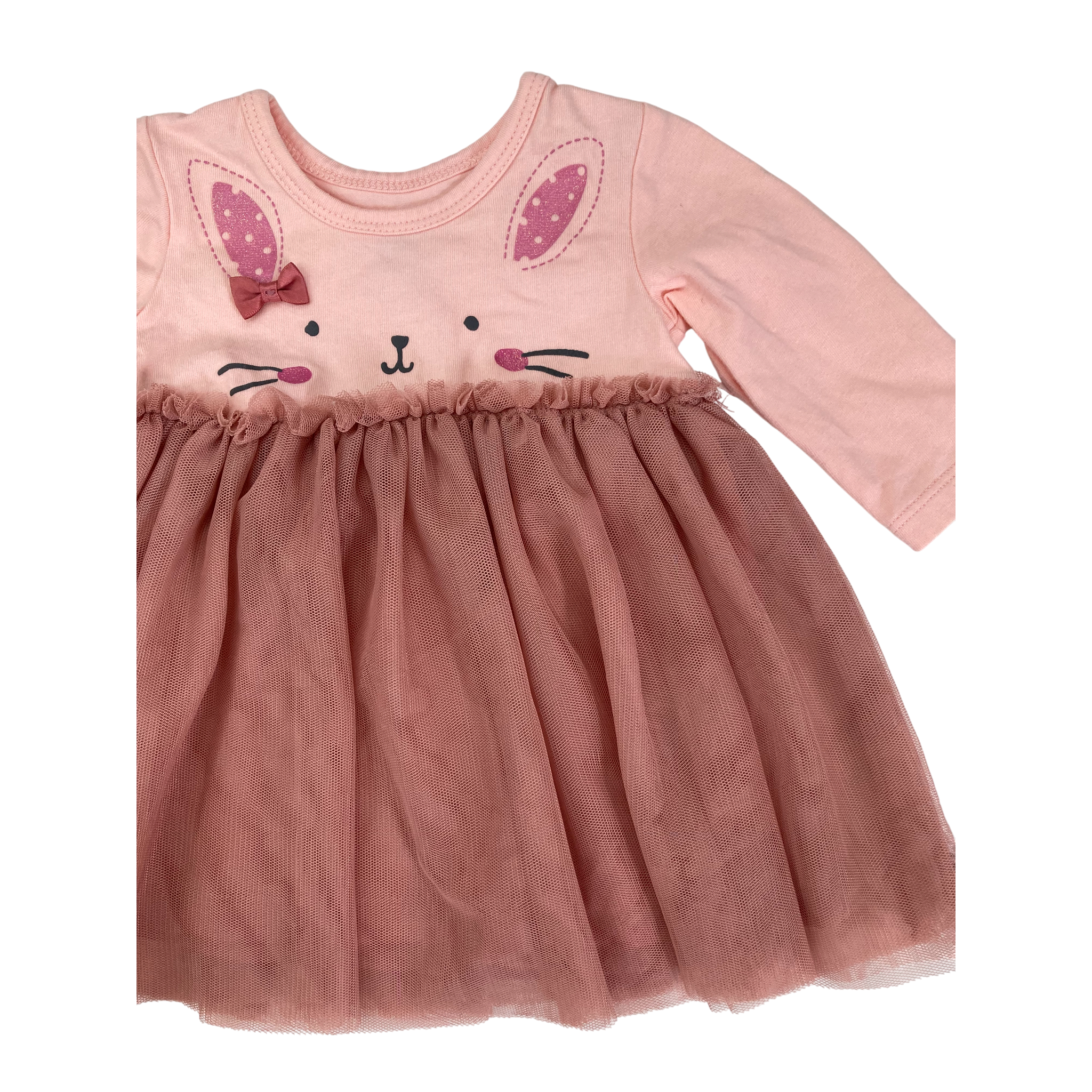 1-3M Pink & Dusty Rose Tulle Bunny Dress - Woolworths