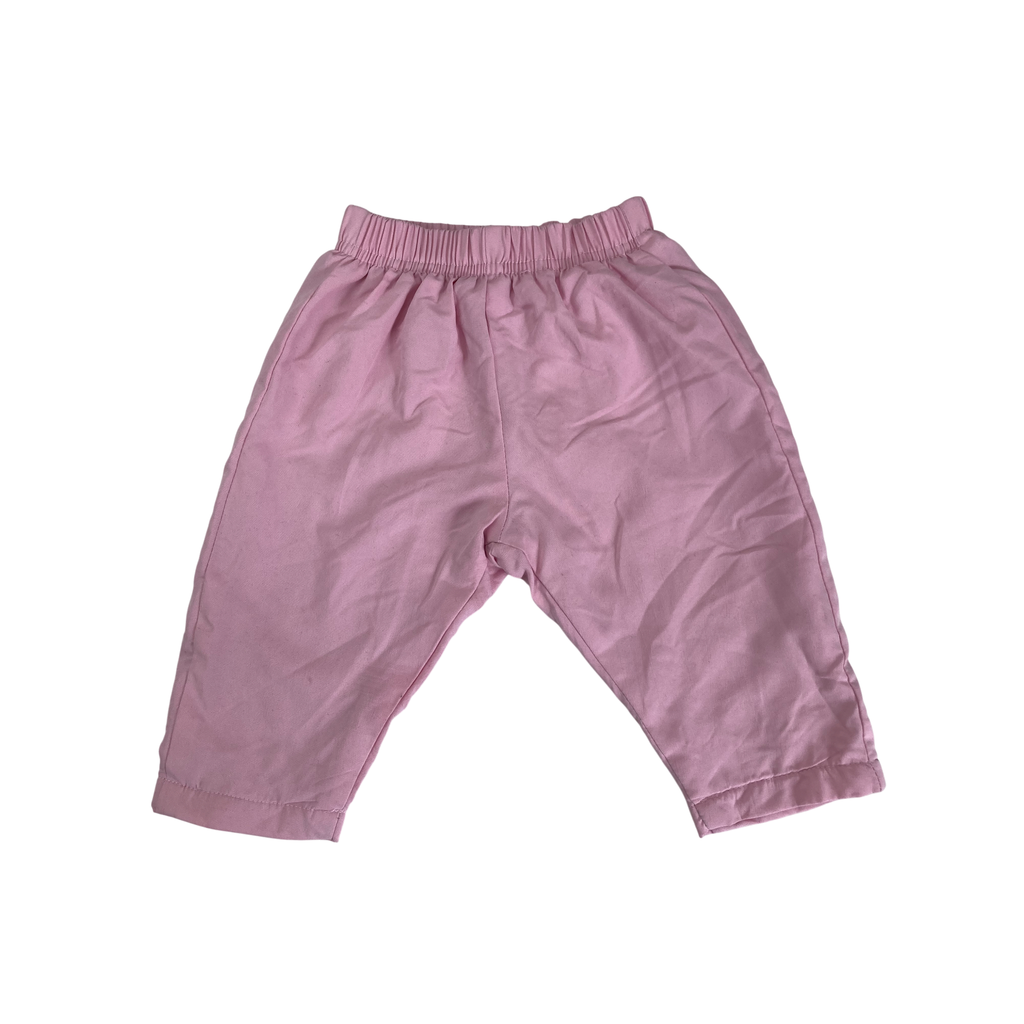 3-6M Light Pink Fleece Lined Track Pants - Peek A Boo