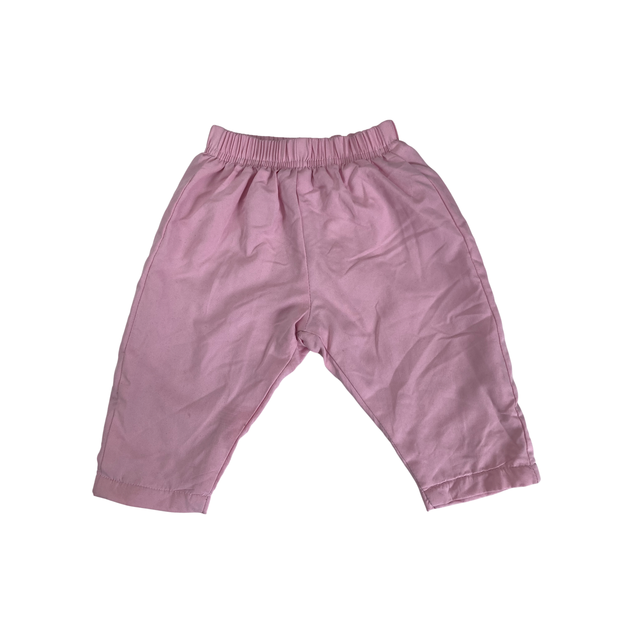 3-6M Light Pink Fleece Lined Track Pants - Peek A Boo