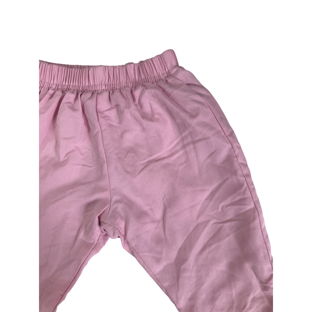 3-6M Light Pink Fleece Lined Track Pants - Peek A Boo