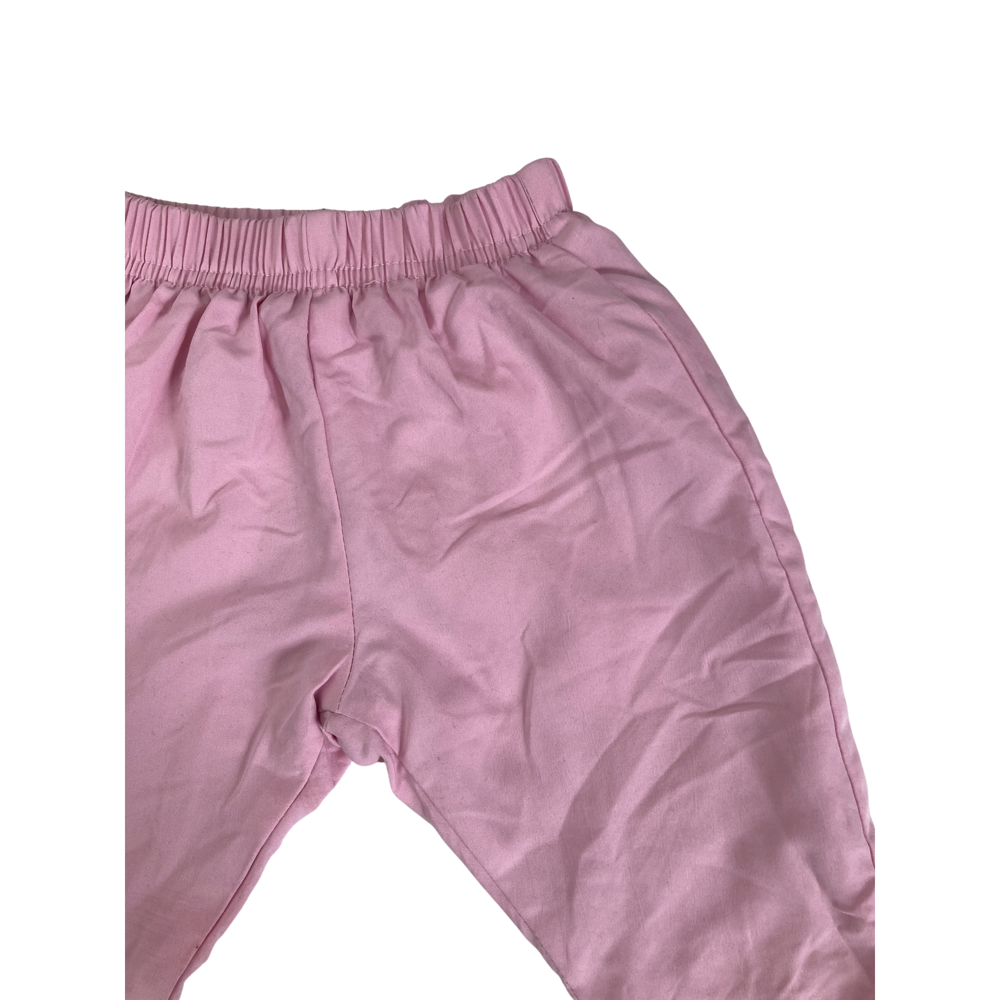 3-6M Light Pink Fleece Lined Track Pants - Peek A Boo