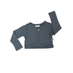 6-12M Grey Cotton Lace Detail Bolero - Naartjie