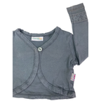 6-12M Grey Cotton Lace Detail Bolero - Naartjie