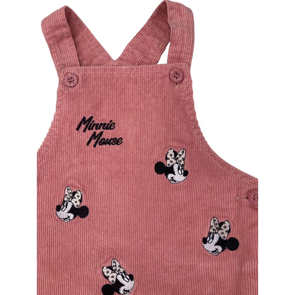 12-18M Pink Minnie Mouse Corduroy Dungaree Dress - Disney