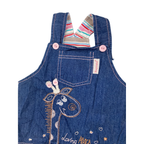 12M Blue Denim Frill Giraffe Dungaree Dress - Hooligans
