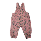 3-6M Pink Floral Cotton Dungaree - Clicks