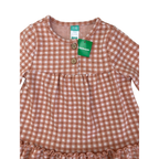 3-6M Orange & Cream Gingham Half Button Dress - Ackermans