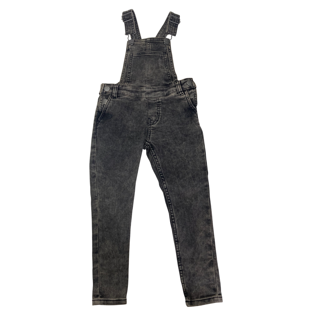 3-4Y Black-Grey Acid Wash Denim Dungaree - H&M