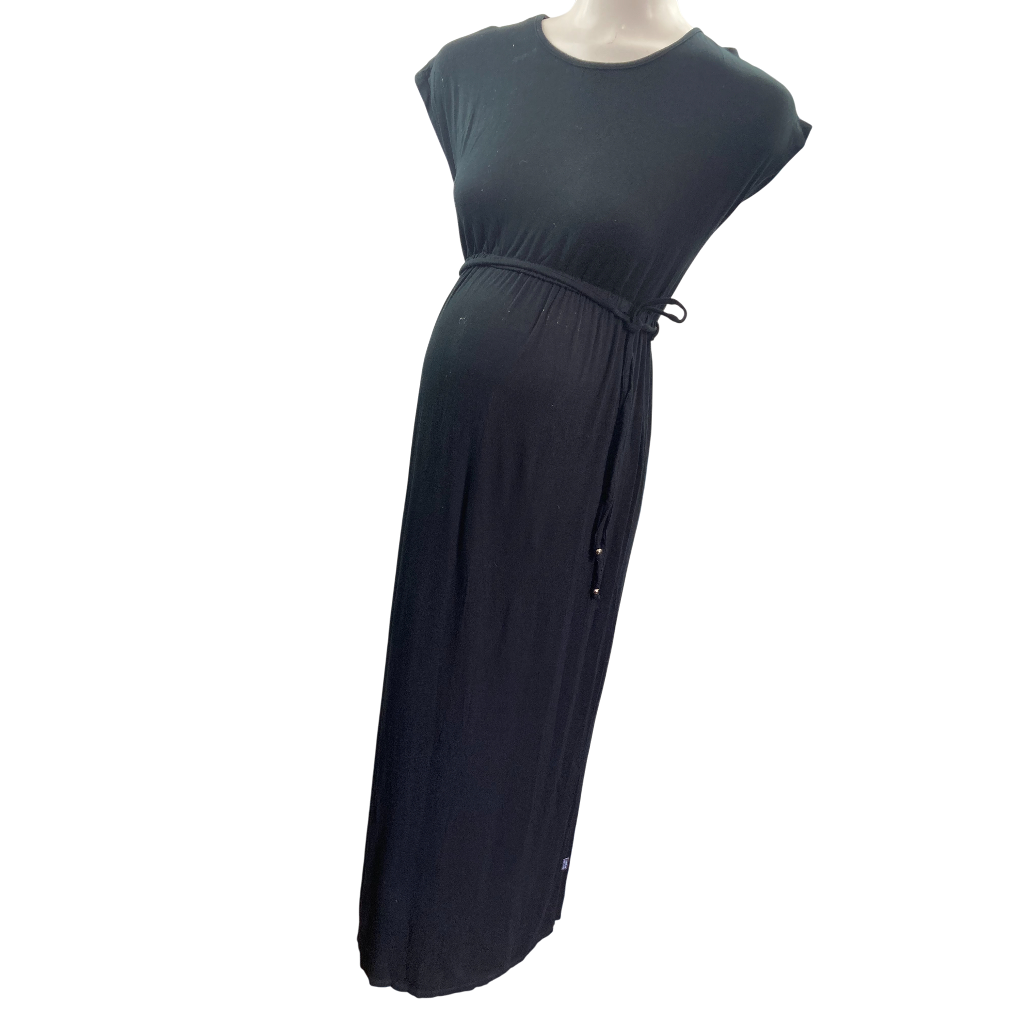 Medium - Black Maternity Maxi Dress - Cherry Melon