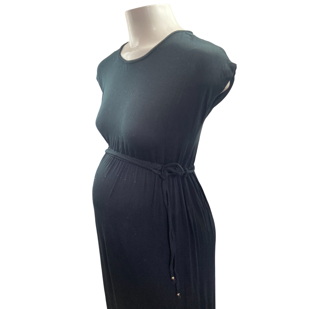 Medium - Black Maternity Maxi Dress - Cherry Melon