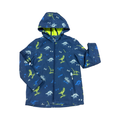 7Y Navy dinosaur shoft shell zipper jacket with yellow fleece inner - Northville