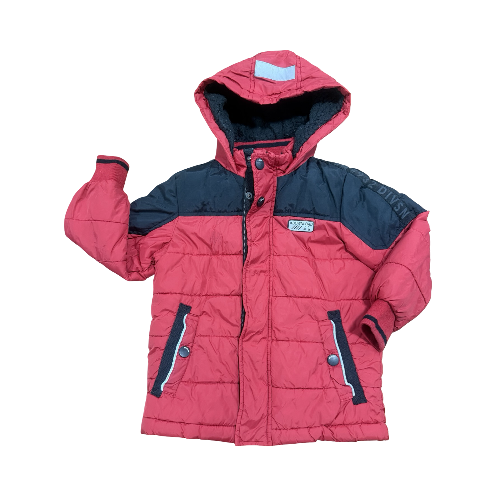 4-5Y Black & red puffer zipper jacket - Ullimited DVSN 🟠