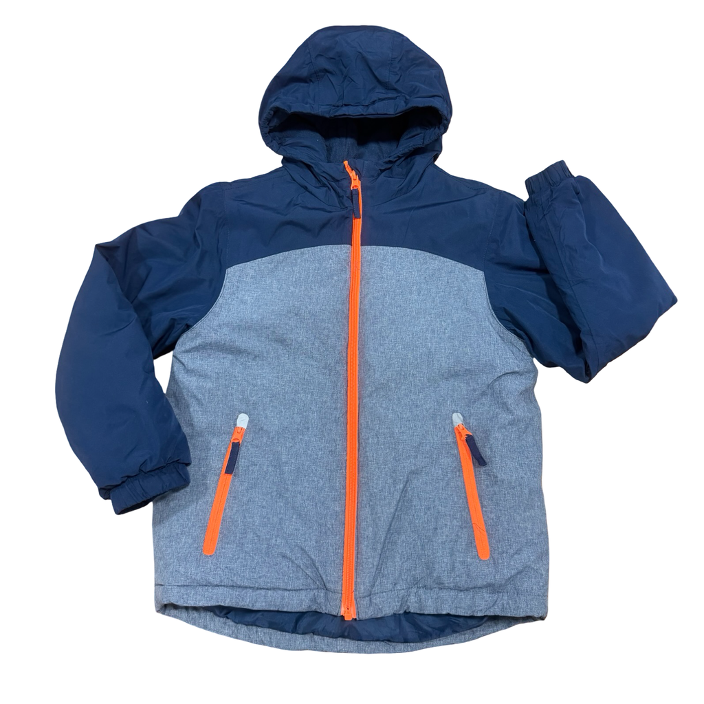 9Y Navy, grey & orange puffer jacket - Y.F.K 🟢