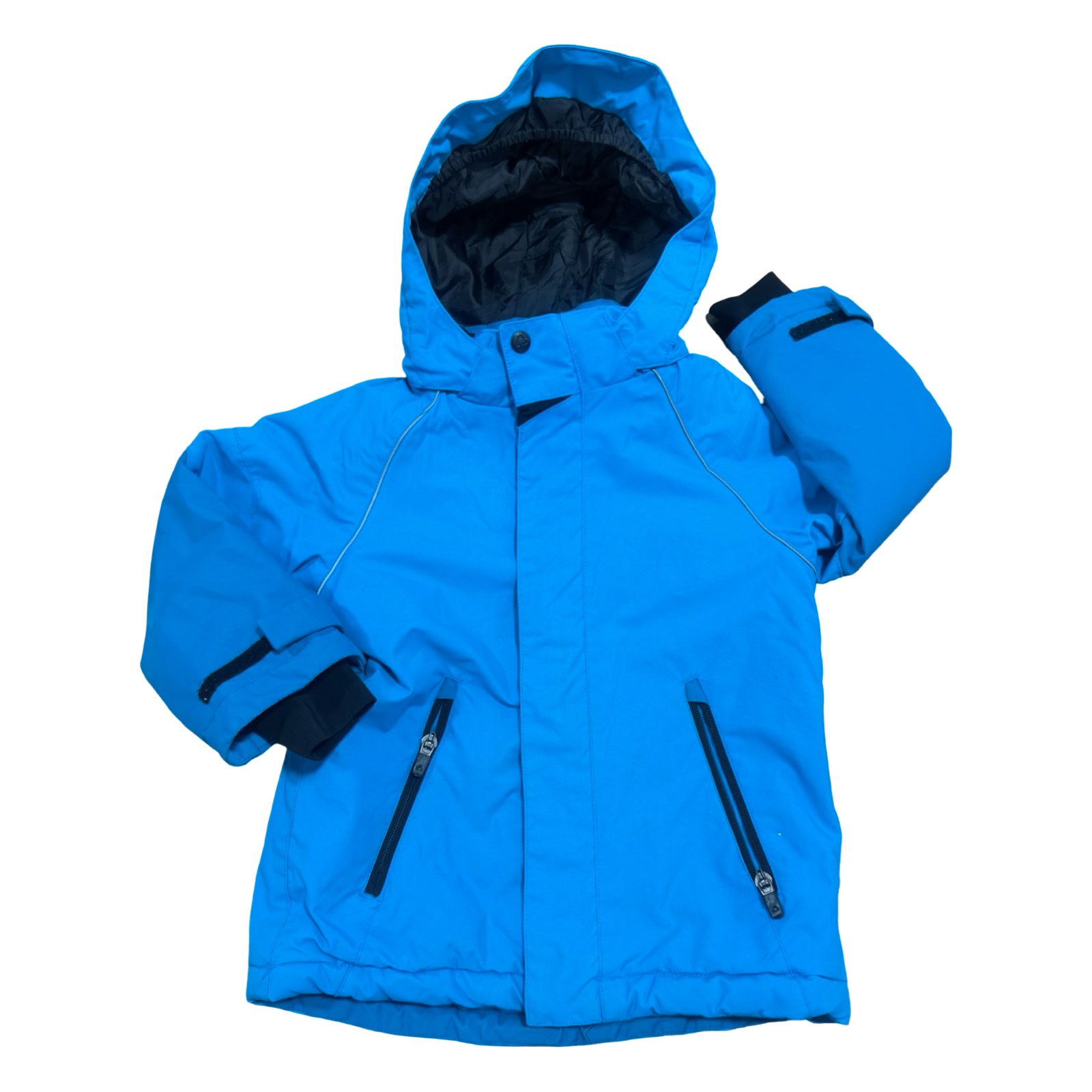 2-3Y Blue zipper puffer hooded jacket - H & M 🟡