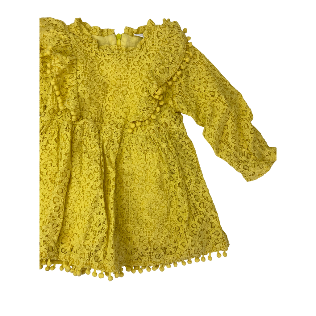 3Y Yellow Lace Dress - Shein