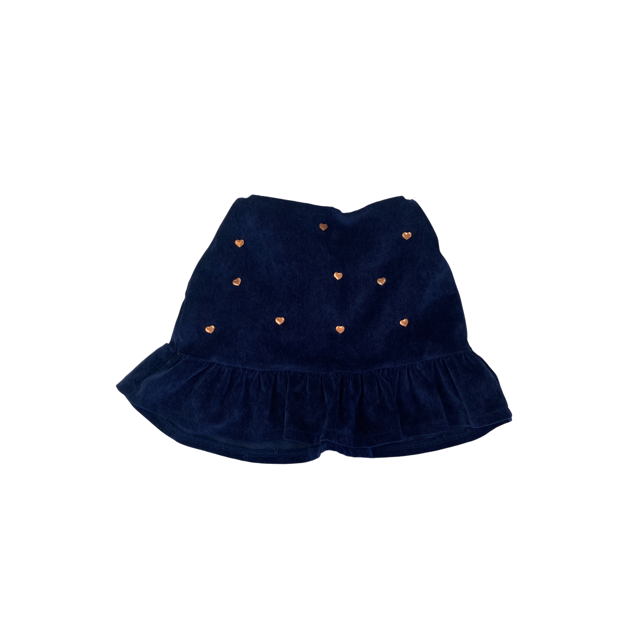 1-2Y Navy Blue & Rose Gold Heart Corduroy Skirt - Mr Price