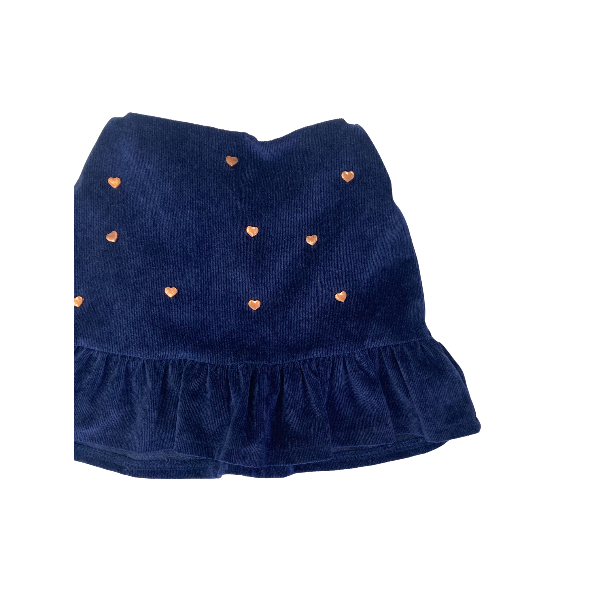1-2Y Navy Blue & Rose Gold Heart Corduroy Skirt - Mr Price