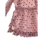 1-2Y Light Pink & Black Tulle Dotted Dress - Shein