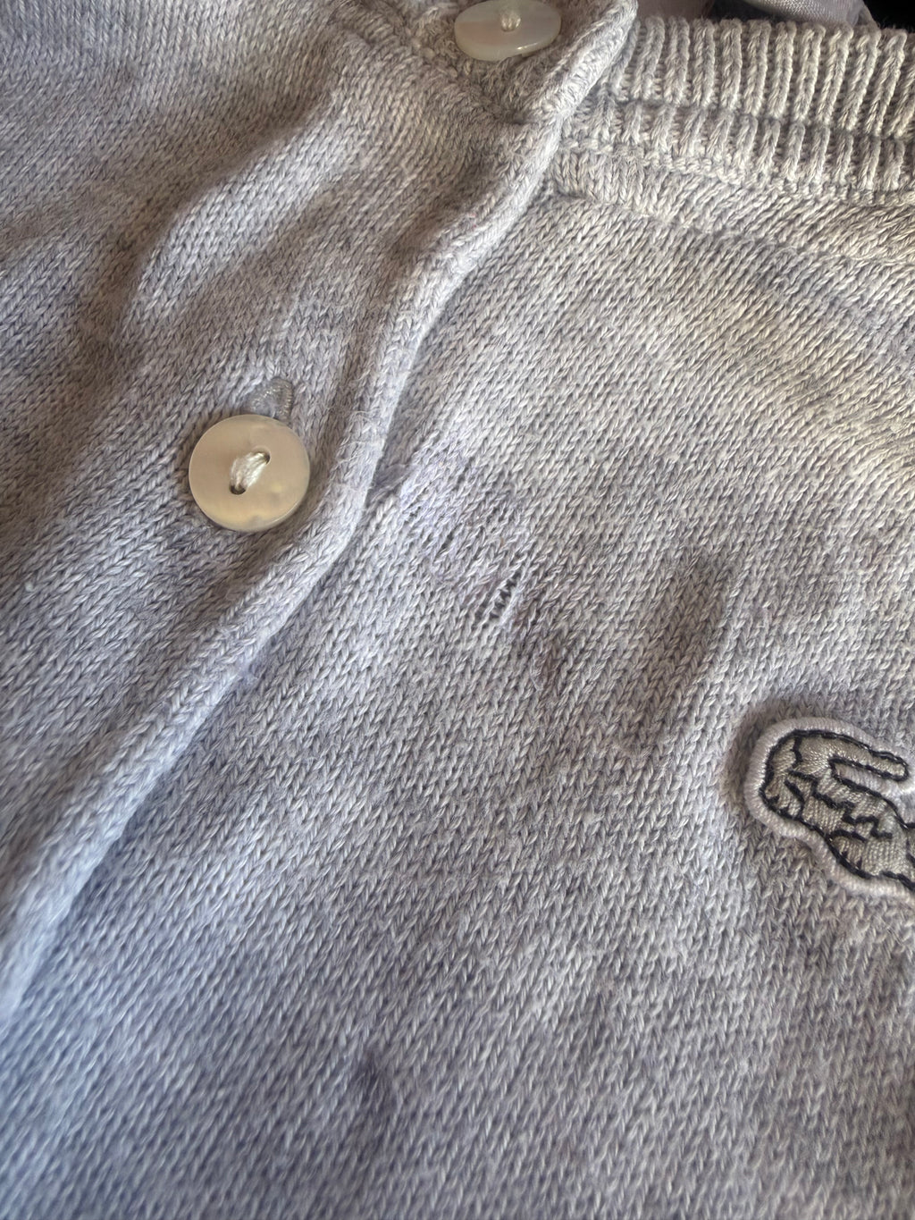 6Y Grey Knitted Classic Cardigan - Lacoste 🟡 (Slight imperfection)